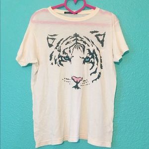 Wildfox Tiger Print Tee Crop Top